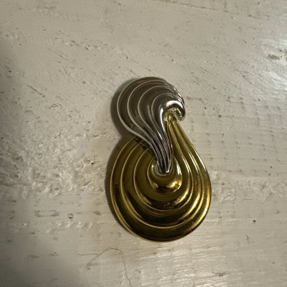 monet vintage brooch Gold And Silver Tone Swirls Abstract Statement Piece Rare